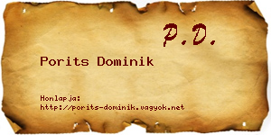 Porits Dominik névjegykártya